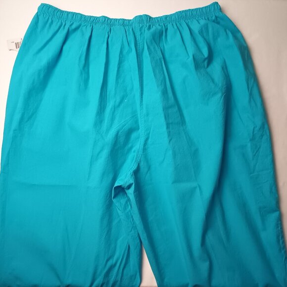 NWT Erika Cropped Pants Size 3X High Rise Straight Leg Turquoise Color Caribbean - Picture 3 of 11